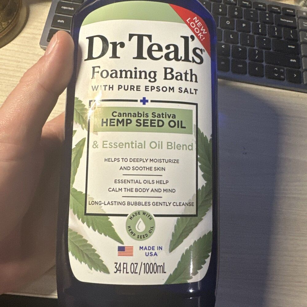 Dr Teal's 34 Oz Hemp Seed Oil Foaming Bath With Pure Epsom Salt